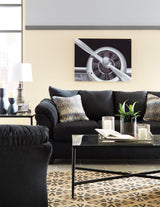 Darcy Black Microfiber Sofa - Ella Furniture
