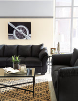 Darcy Black Microfiber Sofa - Ella Furniture
