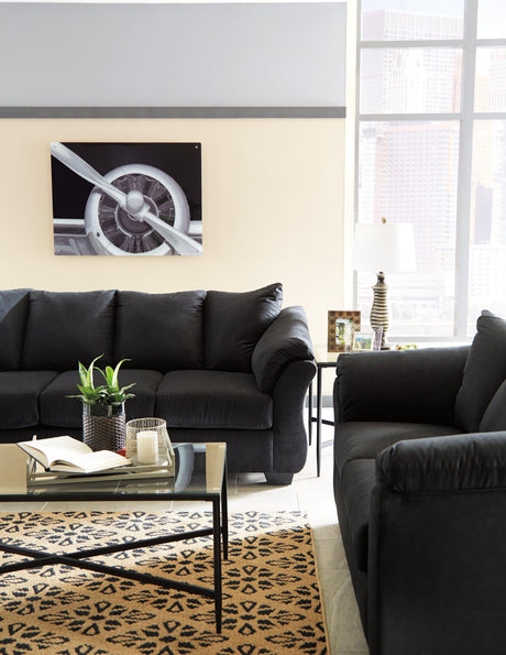 Darcy Black Microfiber Sofa - Ella Furniture
