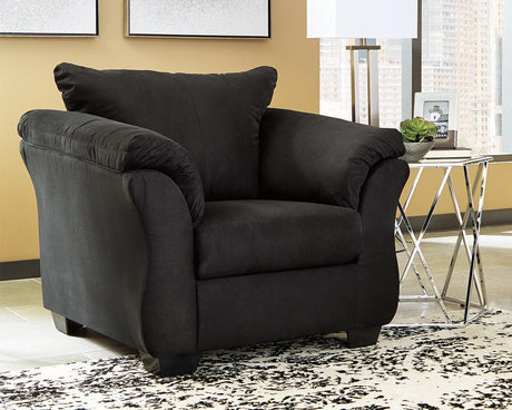 Darcy Black Microfiber Chair - Ella Furniture