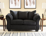 Darcy Black Microfiber Loveseat - Ella Furniture