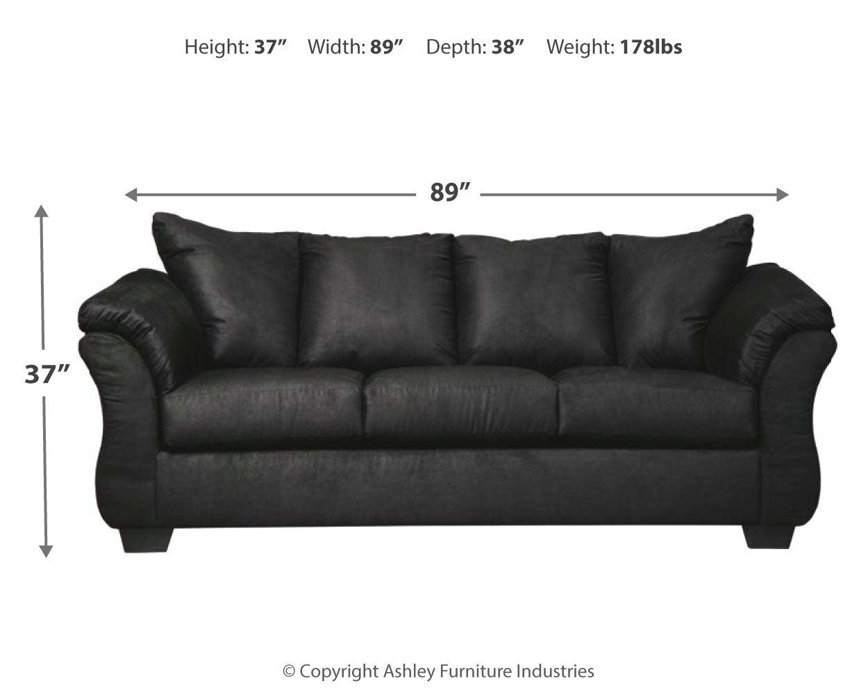 Darcy Black Microfiber Full Sofa Sleeper - Ella Furniture