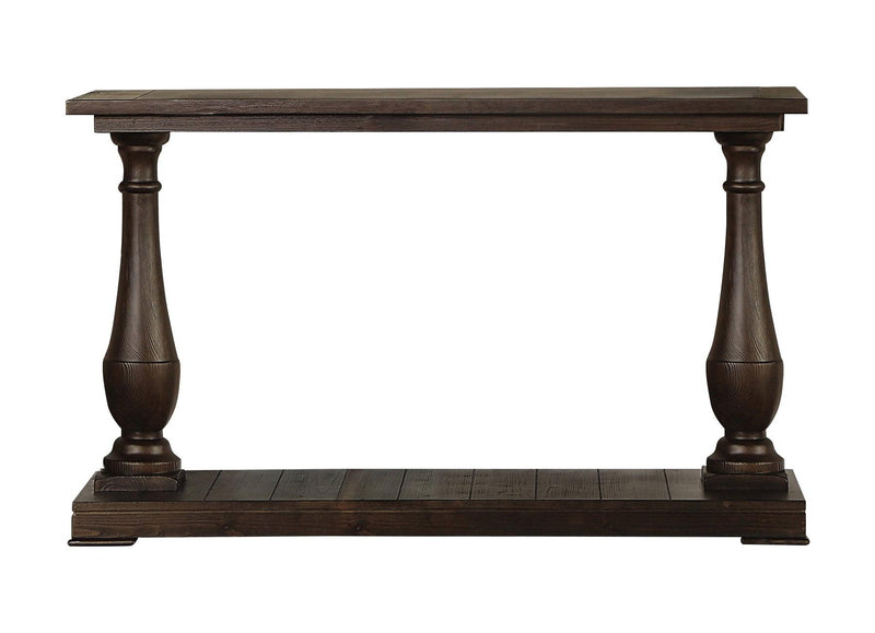 Walden Rectangular Sofa Table With Turned Legs And Floor Shelf Coffee - Ella Furniture