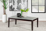 Mozzi Rectangular Coffee Table Faux Grey Marble And Black - Ella Furniture