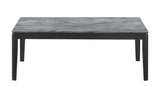 Mozzi Rectangular Coffee Table Faux Grey Marble And Black - Ella Furniture