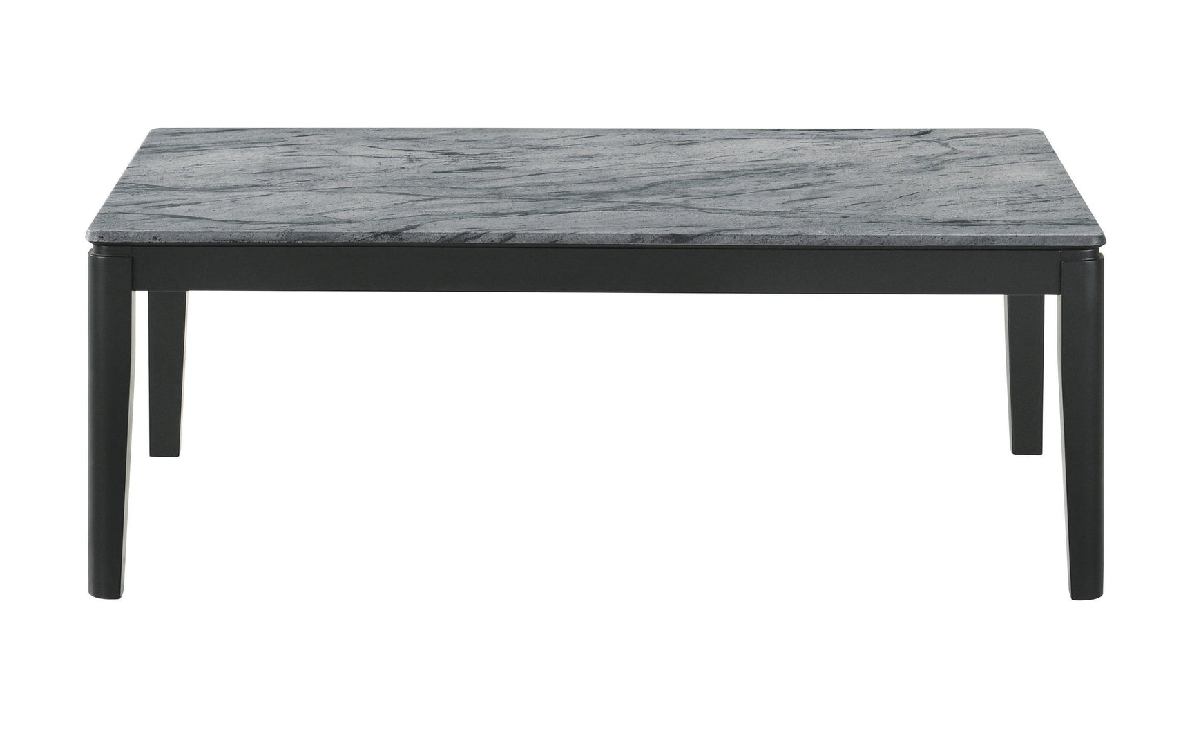 Mozzi Rectangular Coffee Table Faux Grey Marble And Black - Ella Furniture