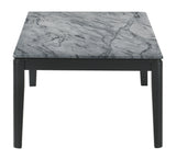 Mozzi Rectangular Coffee Table Faux Grey Marble And Black - Ella Furniture