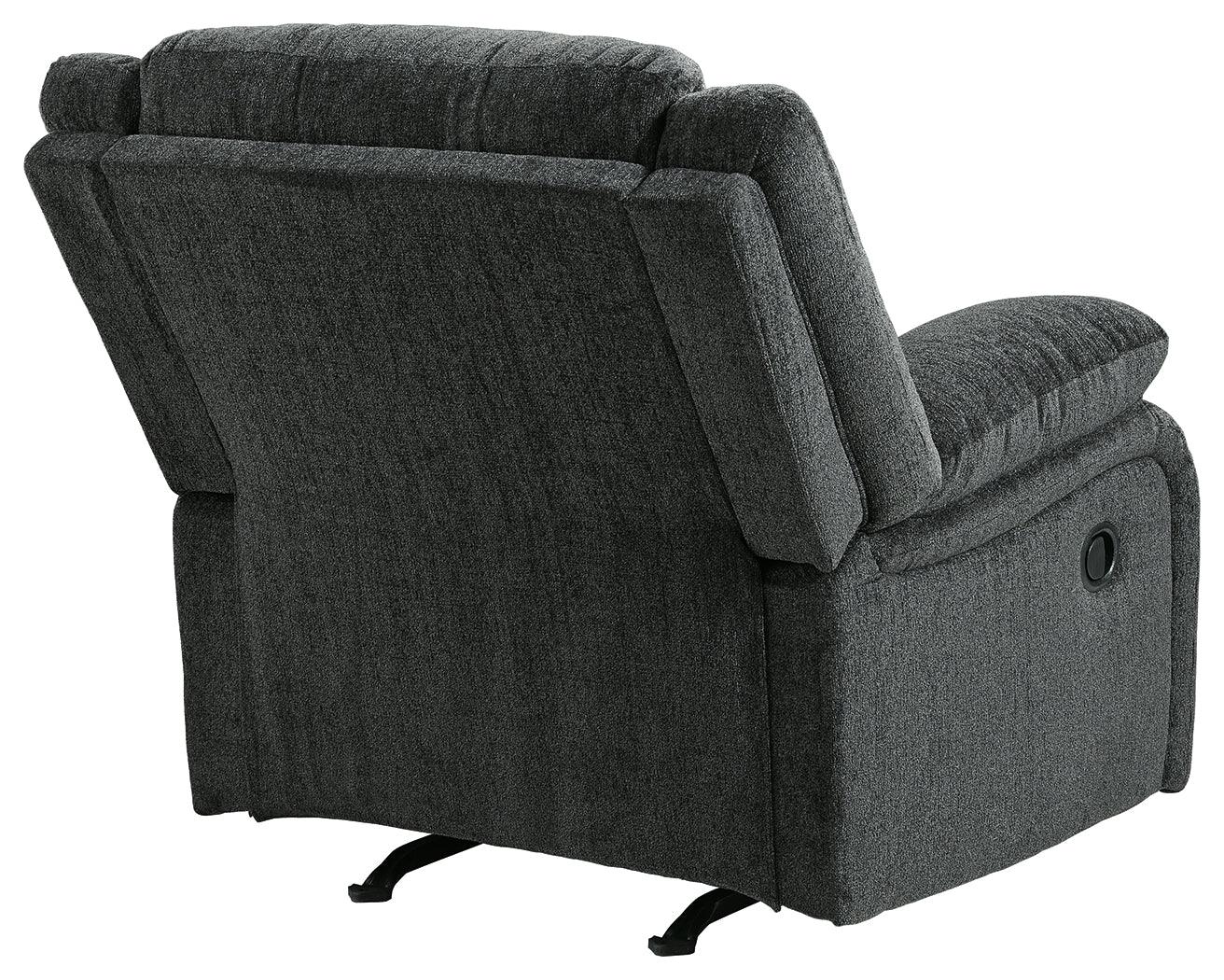 Draycoll Slate Chenille Recliner - Ella Furniture