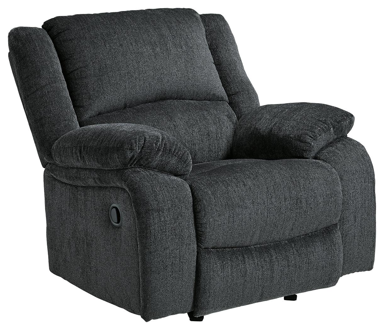 Draycoll Slate Chenille Recliner - Ella Furniture