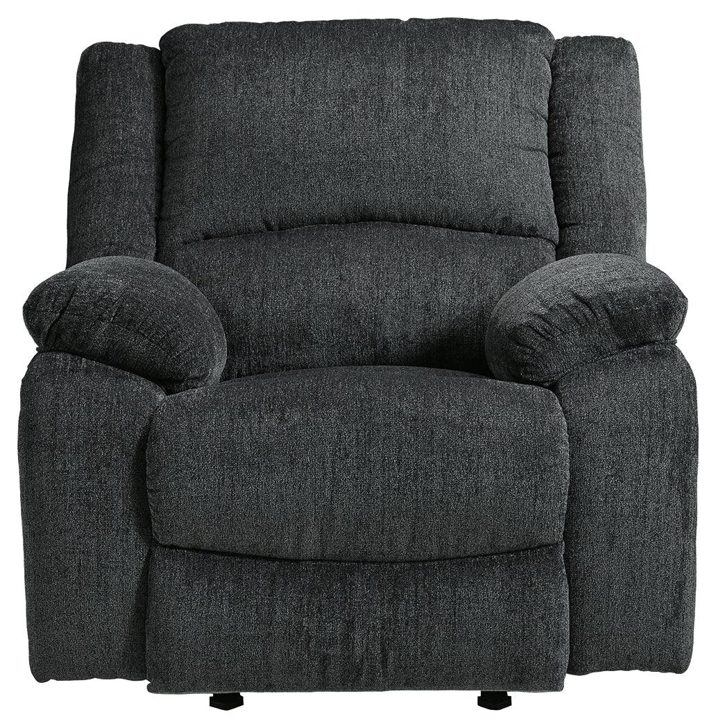 Draycoll Slate Chenille Recliner - Ella Furniture