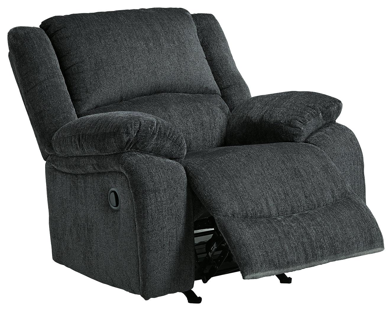 Draycoll Slate Chenille Recliner - Ella Furniture