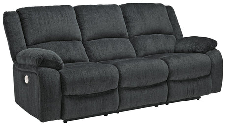 Draycoll Slate Chenille Power Reclining Sofa - Ella Furniture