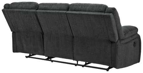 Draycoll Slate Chenille Reclining Sofa - Ella Furniture