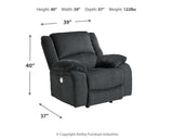 Draycoll Slate Chenille Power Recliner - Ella Furniture