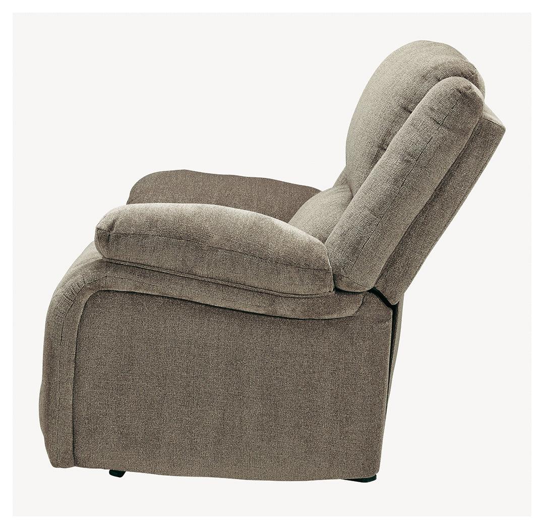 Draycoll Pewter Chenille Recliner - Ella Furniture