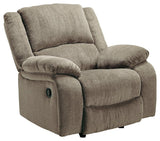 Draycoll Pewter Chenille Recliner - Ella Furniture