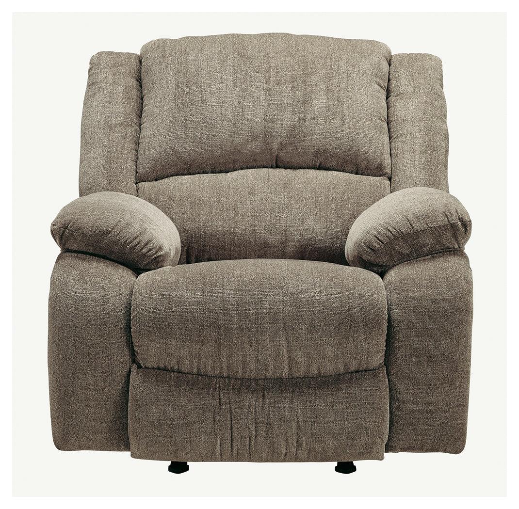 Draycoll Pewter Chenille Recliner - Ella Furniture