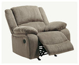 Draycoll Pewter Chenille Recliner - Ella Furniture