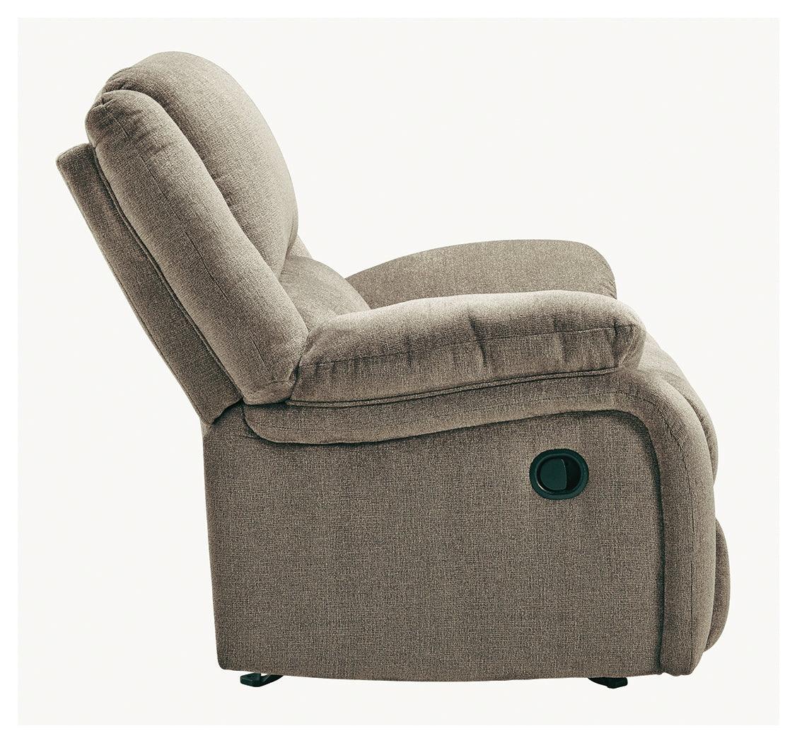 Draycoll Pewter Chenille Recliner - Ella Furniture