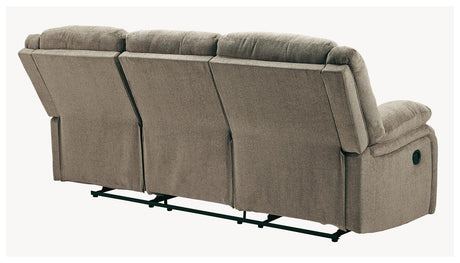 Draycoll Slate Chenille Reclining Sofa - Ella Furniture