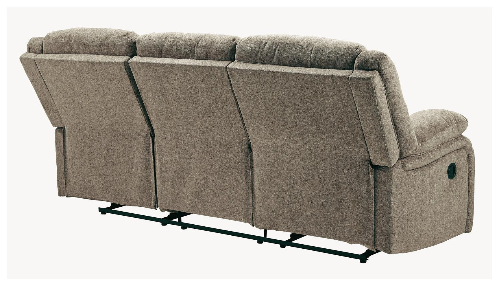 Draycoll Pewter Chenille Reclining Sofa - Ella Furniture