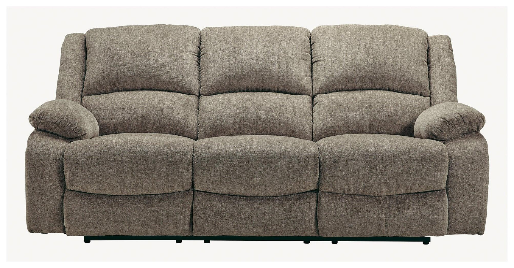 Draycoll Pewter Chenille Reclining Sofa - Ella Furniture