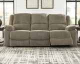 Draycoll Slate Chenille Reclining Sofa - Ella Furniture