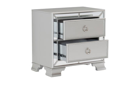 Avondale Silver Modern Contemporary Wood Polyurethane Upholstered Tufted Panel Bedroom Set - Ella Furniture