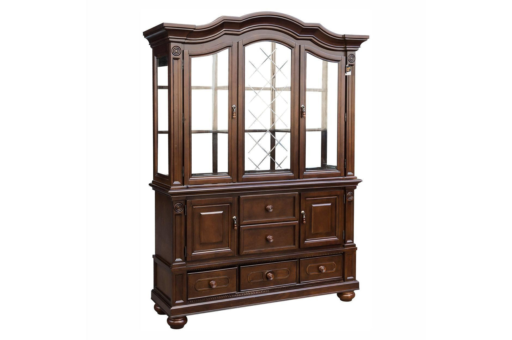 Lordsburg Brown Cherry Solid Wood Faux Leather Upholstered Seat Rectangular Dining Room Set - Ella Furniture