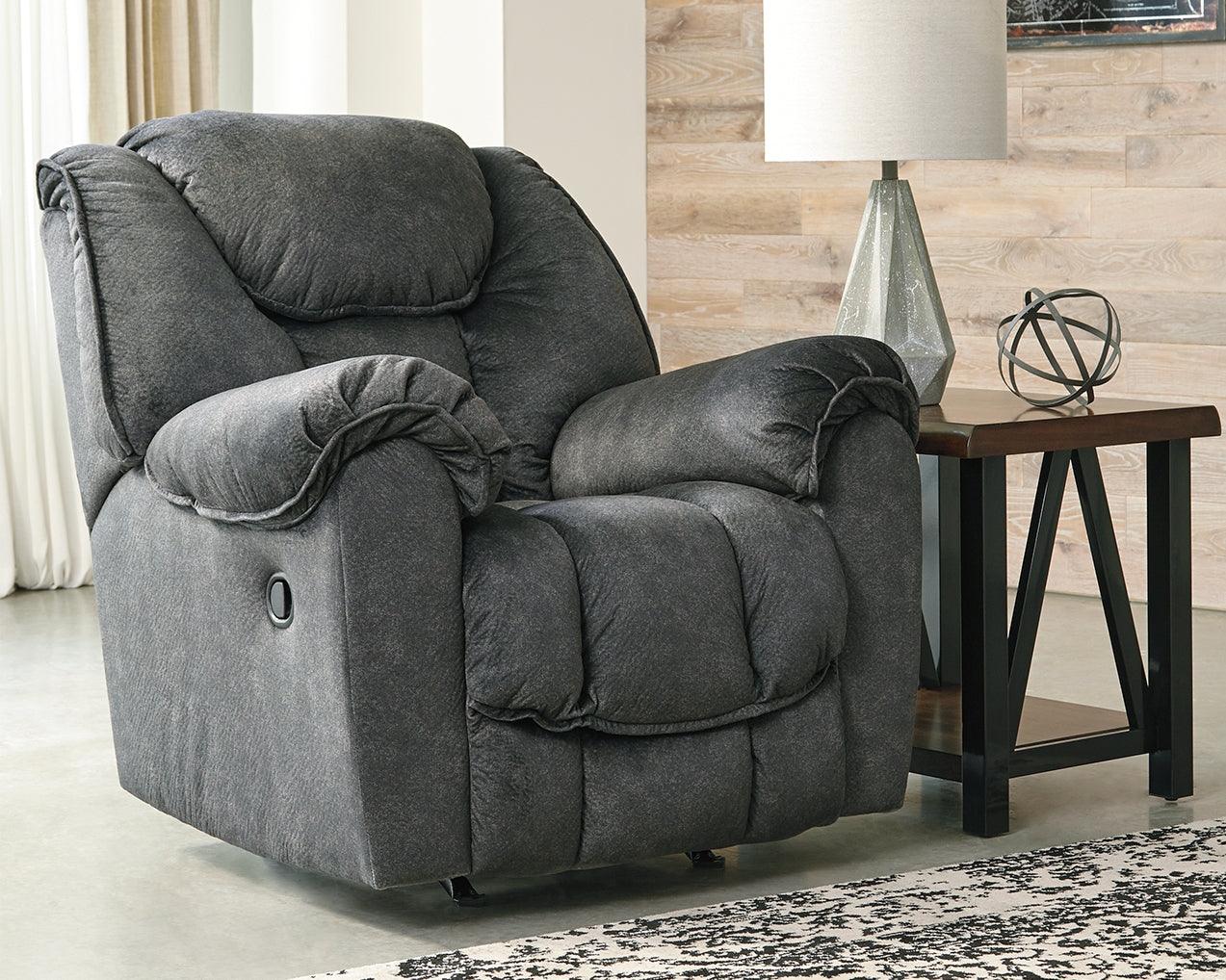 Capehorn Granite Microfiber Recliner - Ella Furniture