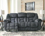 Capehorn Granite Microfiber Reclining Sofa - Ella Furniture