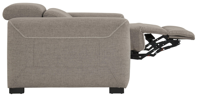 Mabton Gray 3-Piece Sectional With Recliner PKG002339 - Ella Furniture