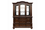 Lordsburg Brown Cherry Solid Wood Faux Leather Upholstered Seat Rectangular Dining Room Set - Ella Furniture
