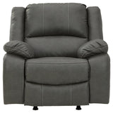 Calderwell Gray Faux Leather Recliner - Ella Furniture