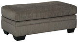 Dorsten Slate Chenille Ottoman - Ella Furniture