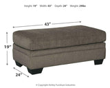 Dorsten Slate Chenille Ottoman - Ella Furniture