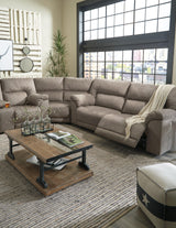 Cavalcade Slate Faux Leather 3-Piece Power Reclining Sectional - Ella Furniture