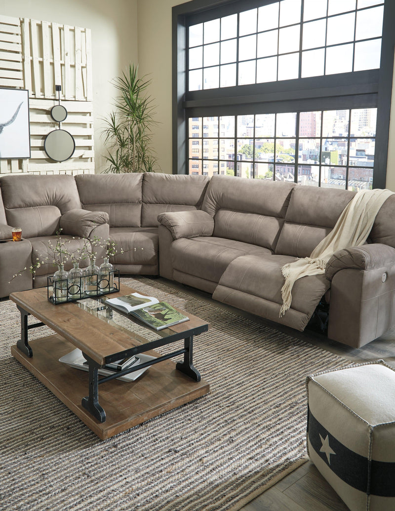 Cavalcade Slate Faux Leather 3-Piece Power Reclining Sectional
