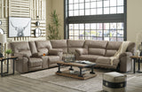 Cavalcade Slate Faux Leather 3-Piece Power Reclining Sectional - Ella Furniture