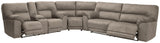 Cavalcade Slate Faux Leather 3-Piece Reclining Sectional - Ella Furniture