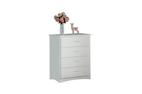Galen White Modern Transitional Wood Engineered Wood Youth Twin Over Twin With Stairs Bedroom Set - Ella Furniture