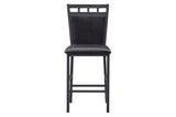 Olney Black Transitional Metal Faux Leather Seat And Faux Marble Top Square Dining Room Set - Ella Furniture