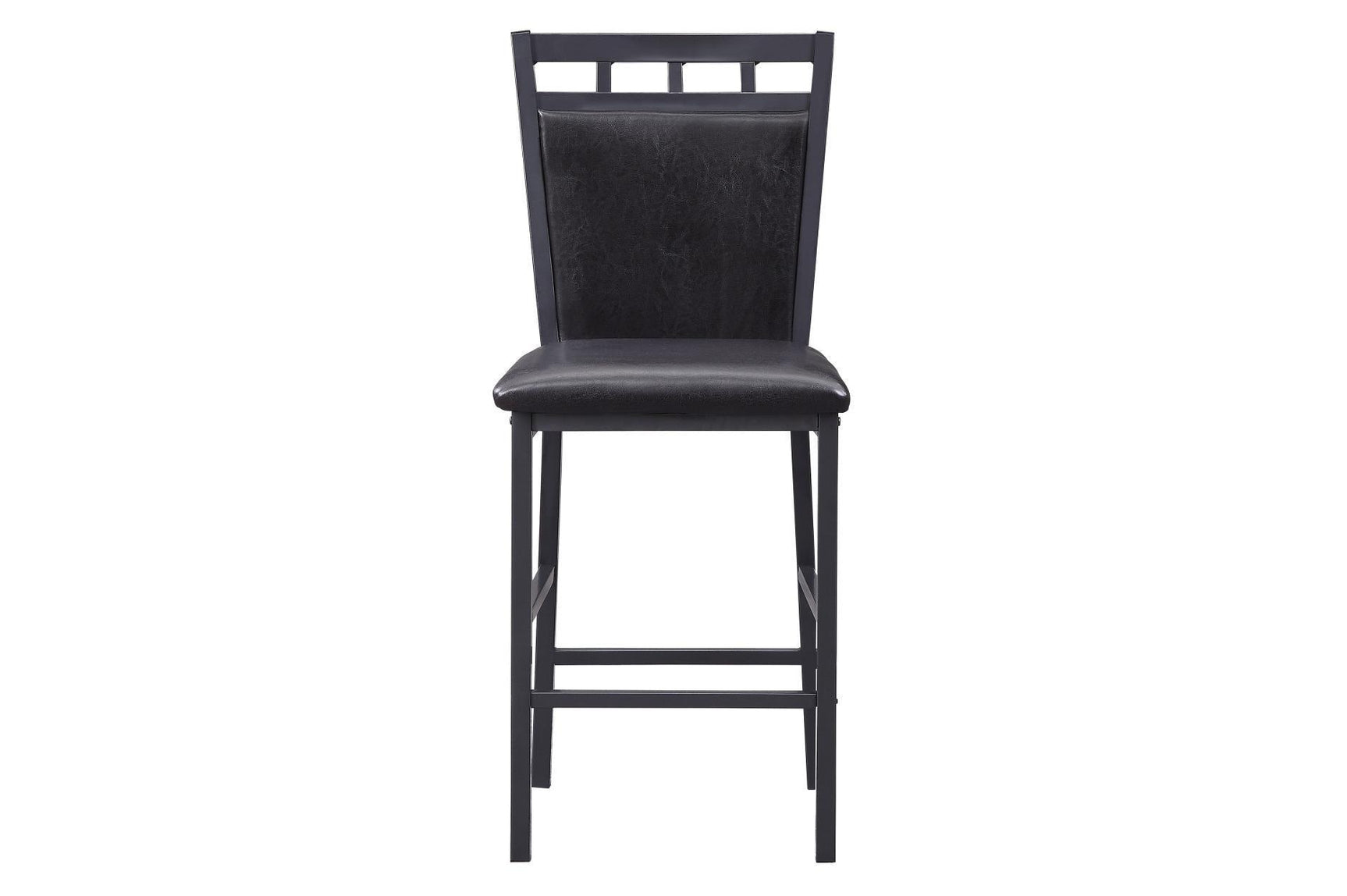 Olney Black Transitional Metal Faux Leather Seat And Faux Marble Top Square Dining Room Set - Ella Furniture