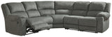 Goalie Pewter 5-Piece Reclining Sectional - Ella Furniture