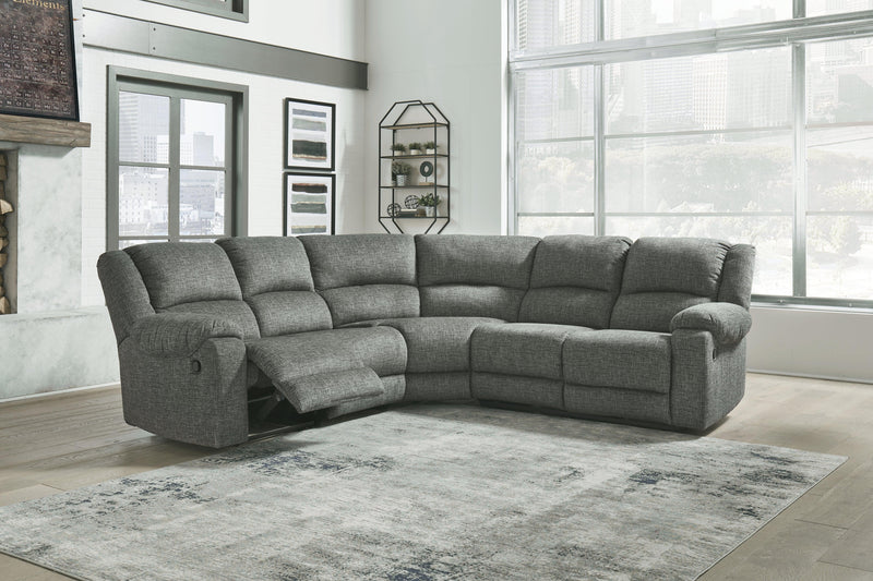 Goalie Pewter 5-Piece Reclining Sectional