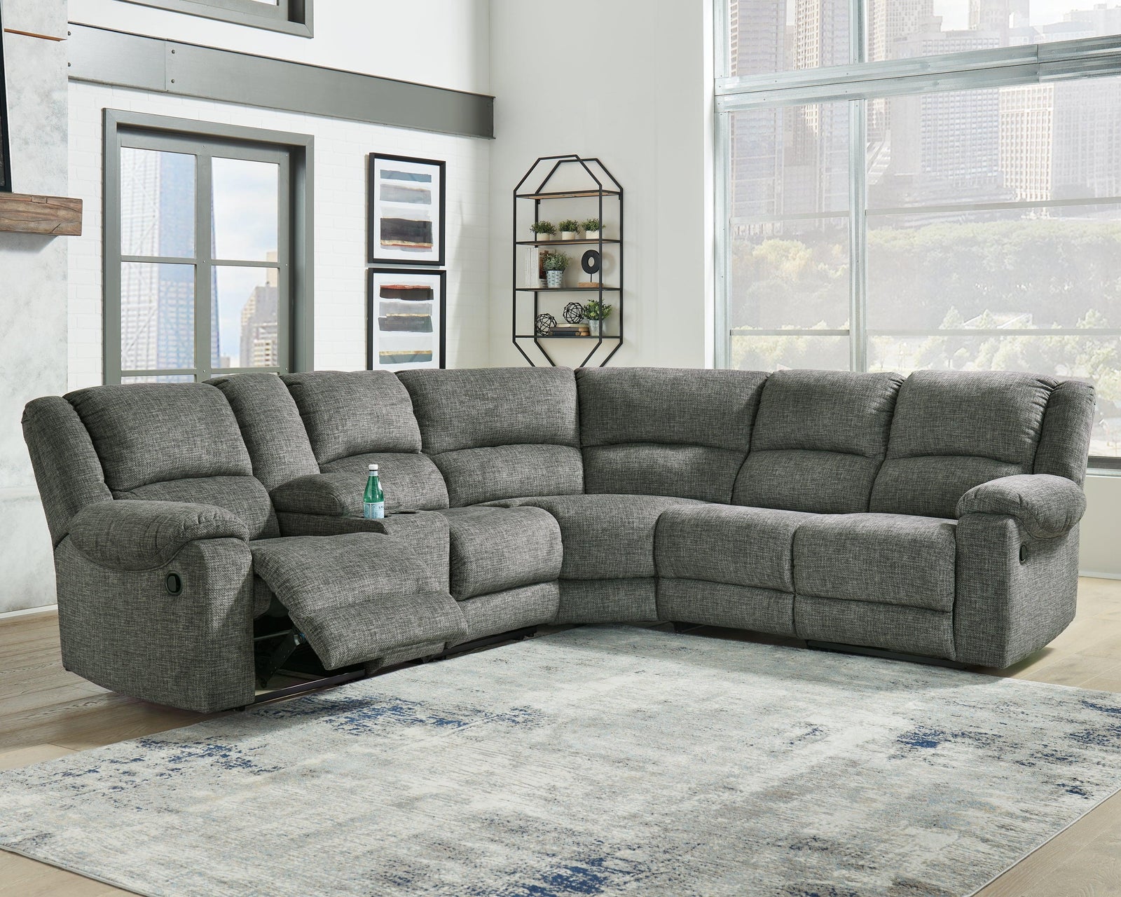 Goalie Pewter 6-Piece Reclining Sectional