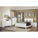Mayville White Wood Modern Traditional Okume Veneer Wood And Engineered Wood Queen Sleigh Bed - Ella Furniture