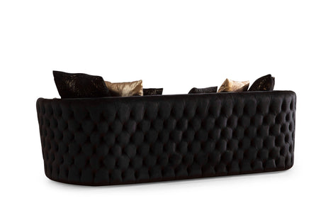 Sofia Black Velvet Sofa & Loveseat - Ella Furniture