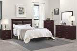 Seabright Cherry Finish Traditional Faux Leather Upholstered Headboard Youth Youth Bedroom Set - Ella Furniture