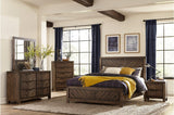 Parnell Rustic Cherry Modern Contemporary Solid Wood Acacia Veneer Panel Bedroom Set - Ella Furniture